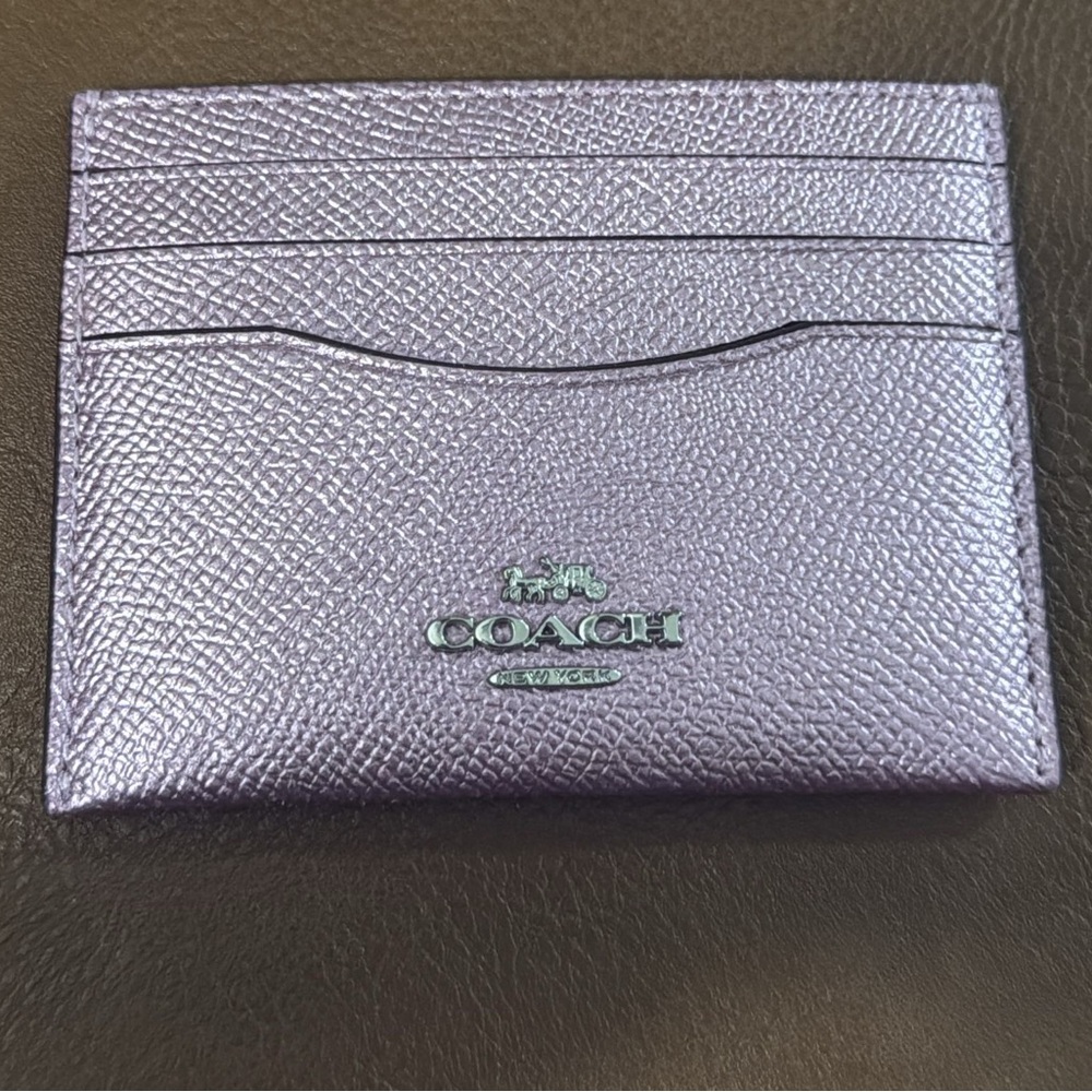 Coach Metallic Lavender Card Holder